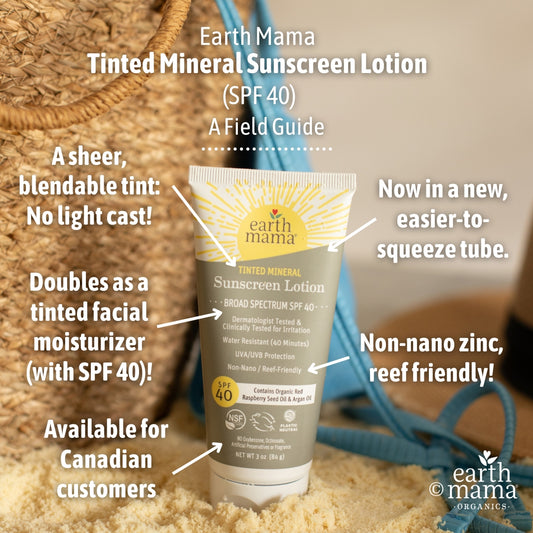 Earth Mama Tinted Mineral Sunscreen Lotion (SPF 40)