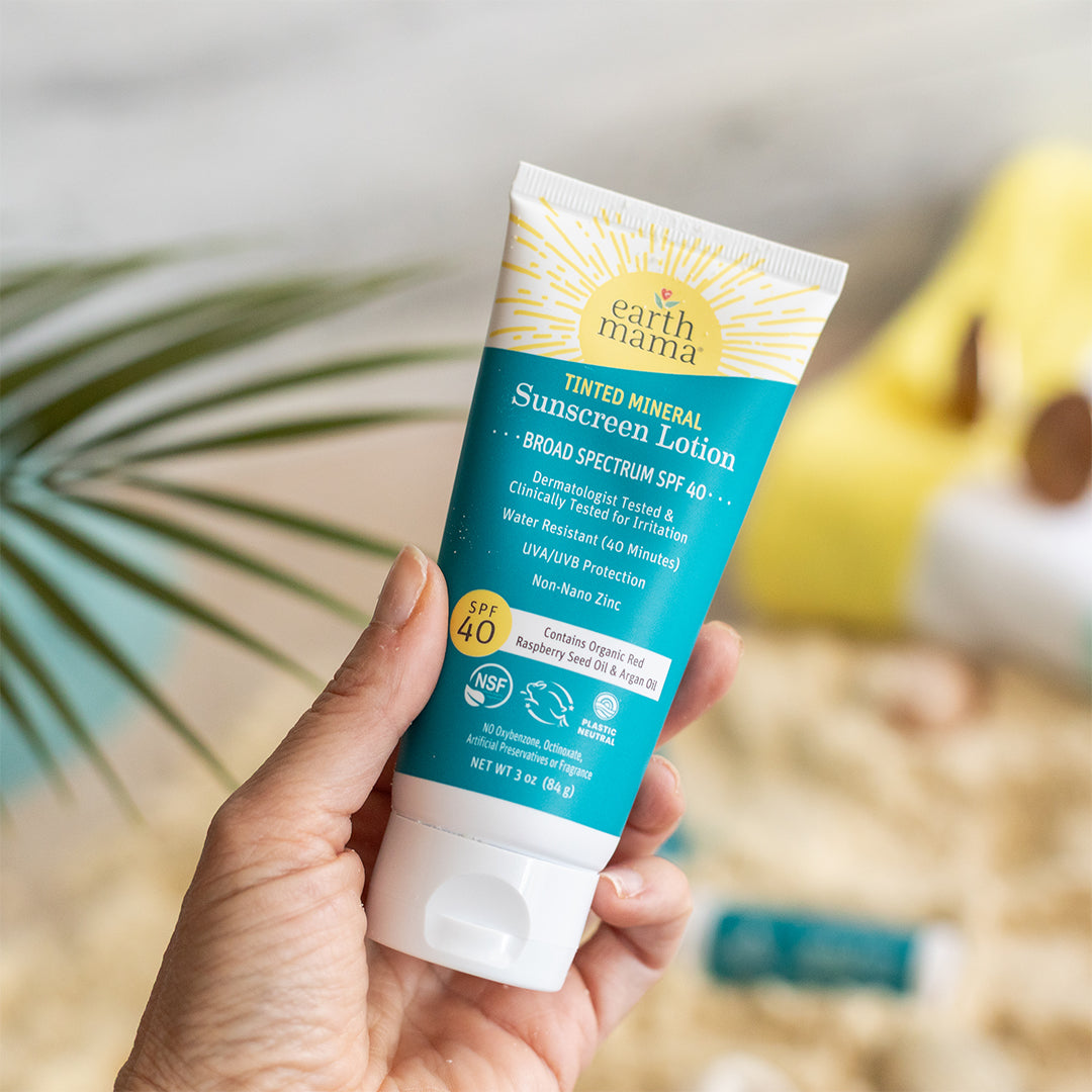 Tinted Mineral Sunscreen Lotion SPF 40 | Earth Mama