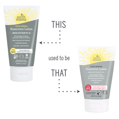 New Packaging: Tinted Mineral Sunscreen Lotion SPF 40