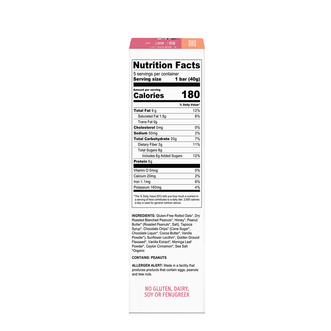 Organic Milkmaid® Lactation Bars Chocolate Chip Peanut Butter
