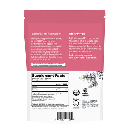 LactaHYDRATE Organic Lactation Electrolyte Drink Mix
