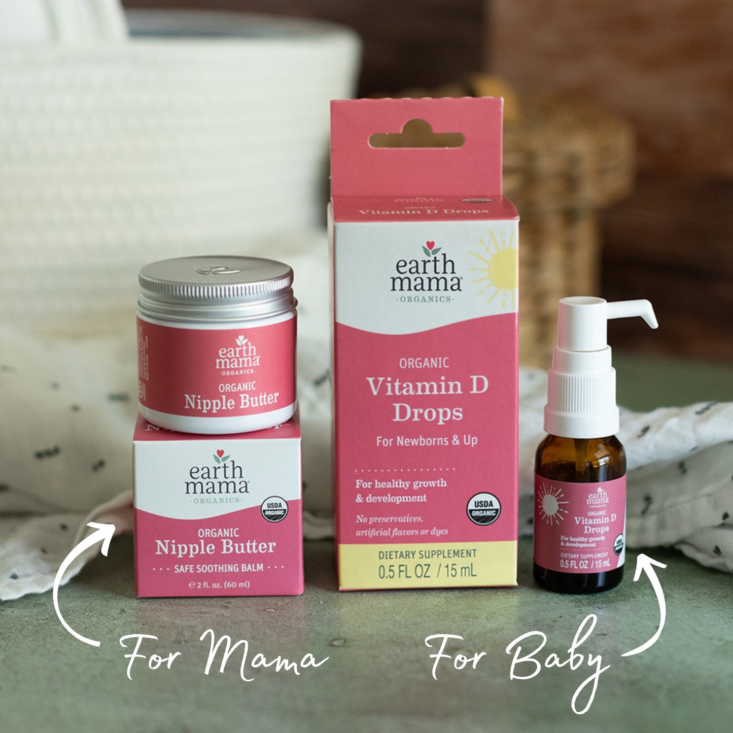 Organic Nipple Butter and Organic Vitamin D Drops