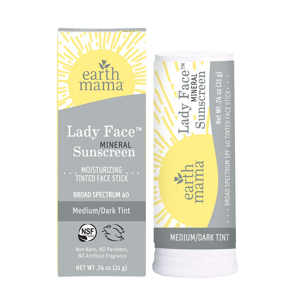 Lady Face Tinted Mineral Sunscreen Face Stick SPF 40 Medium/Dark